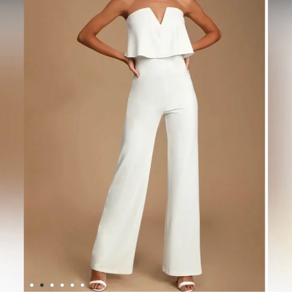 Lulus White Strapless Jumpsuit
